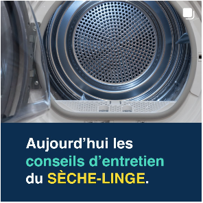 Aujourd'hui les conseils d'entretien du sèche-linge, lien vers notre compte instagram