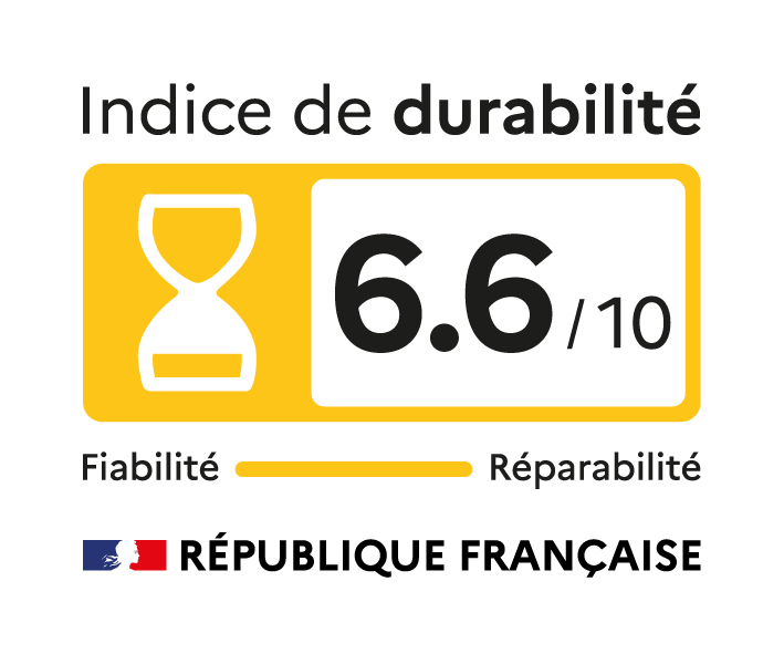 Indice de durabilité jaune 6,6 sur 10