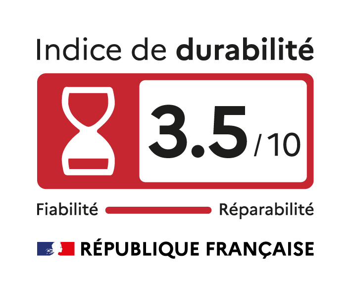 Indice de durabilité rouge 3,5 sur 10