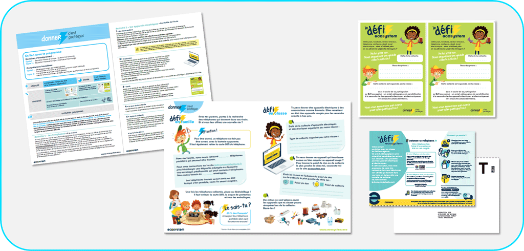 Exemple de fiches : un défi en famille, un defi en classe
